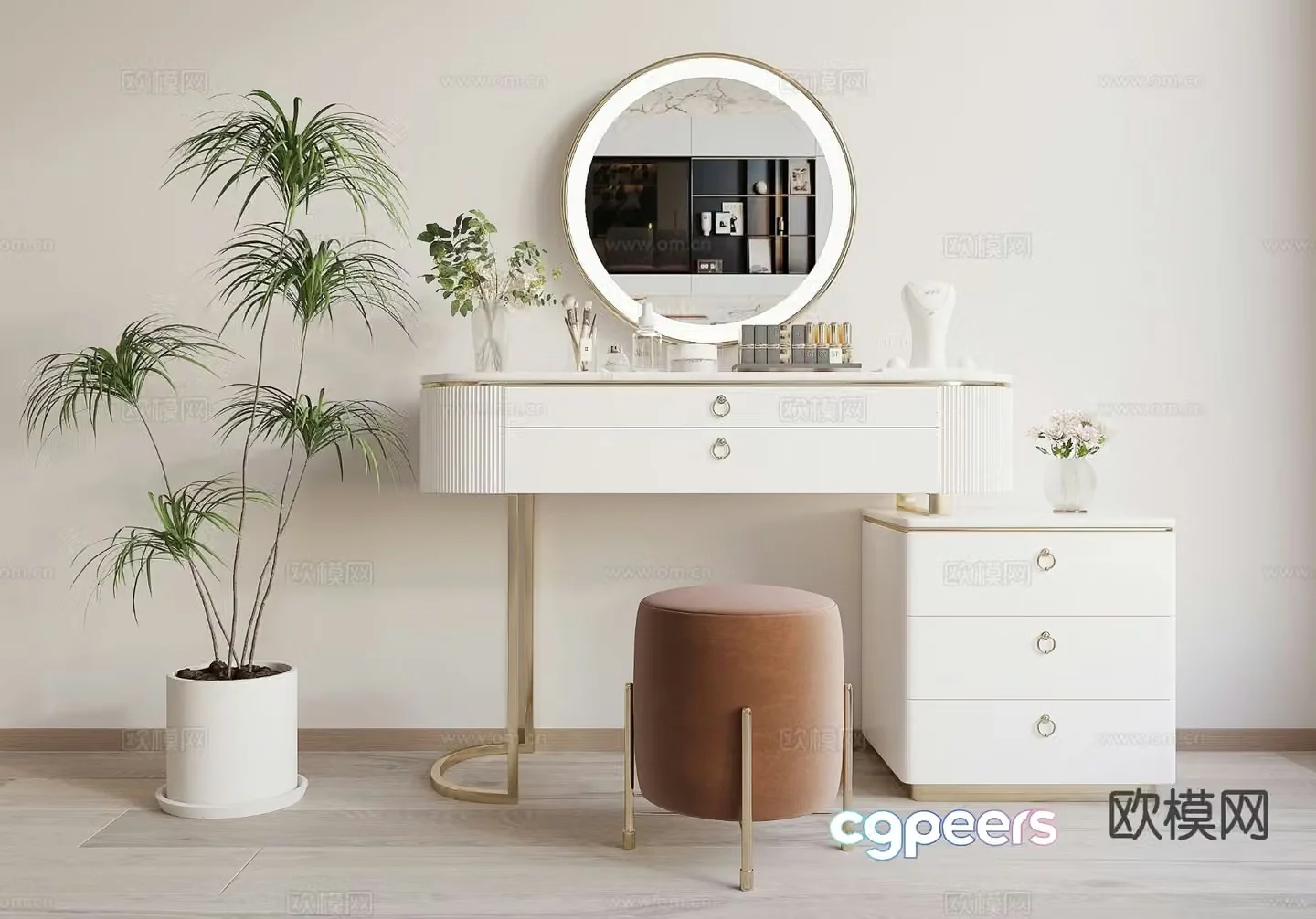 Modern dressing table dressing table 3d model