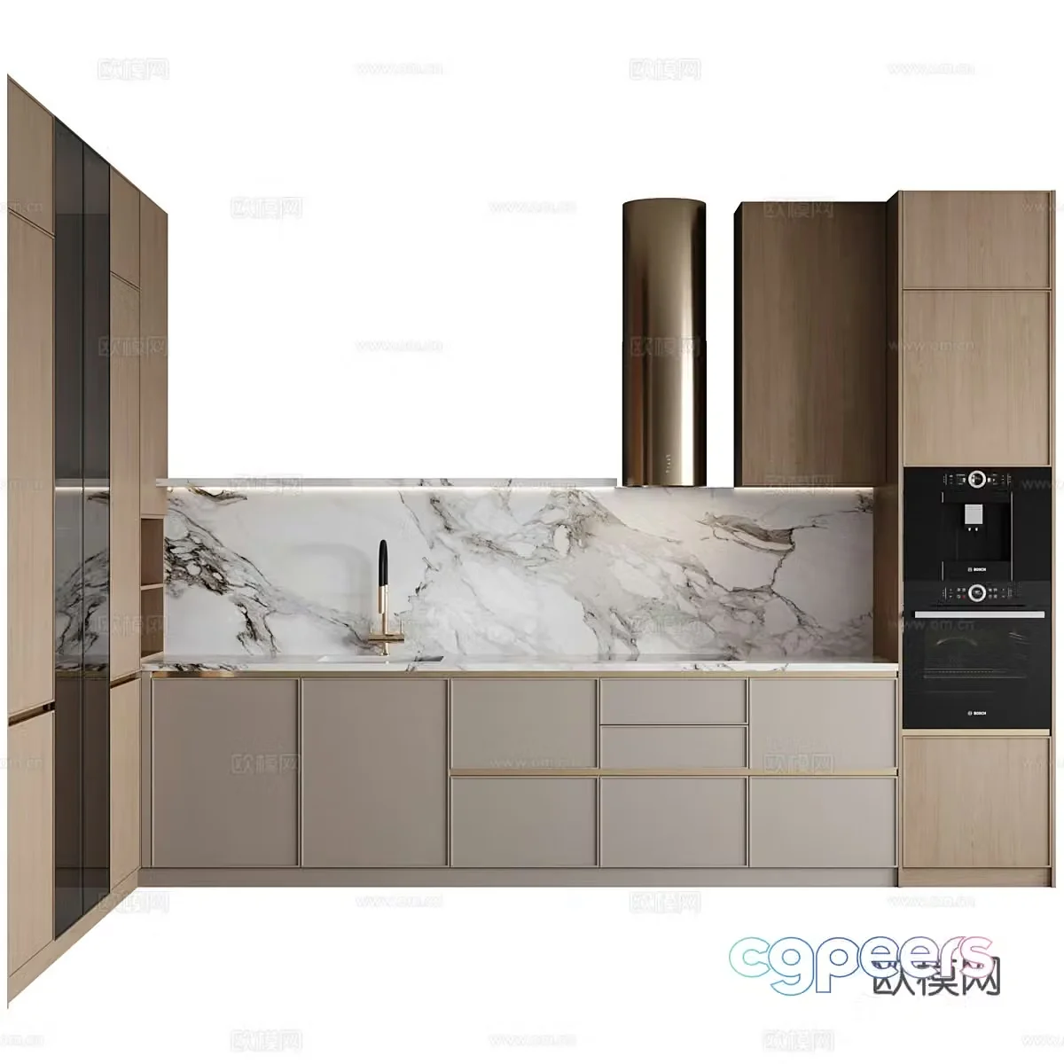 Modern Italian light luxury cabinet 3D model