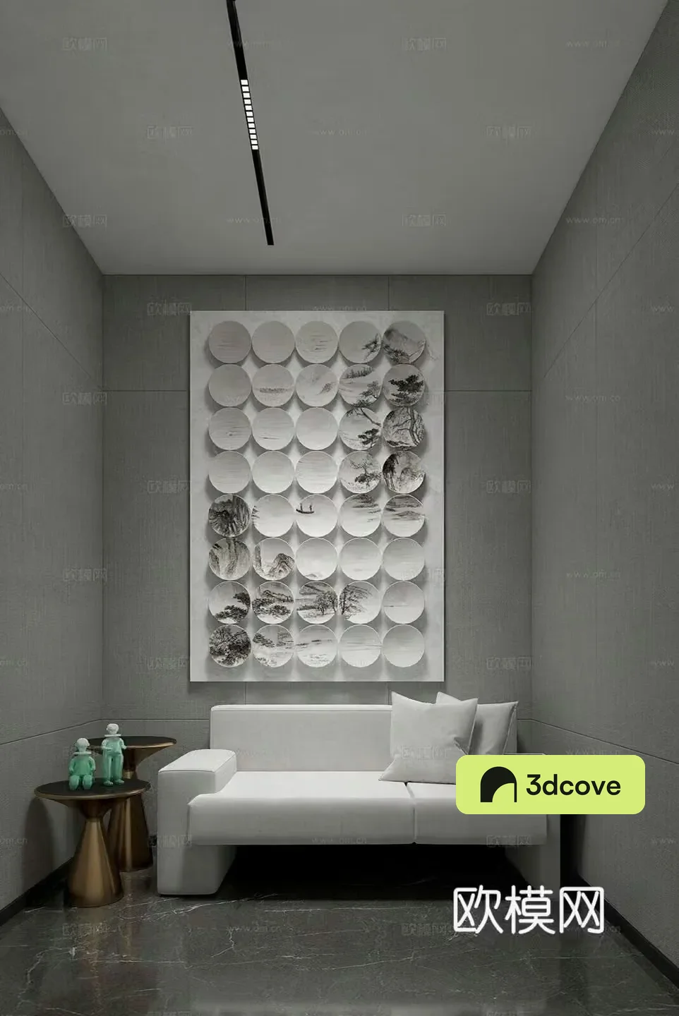 Modern sales office reception room sofa combination art painting