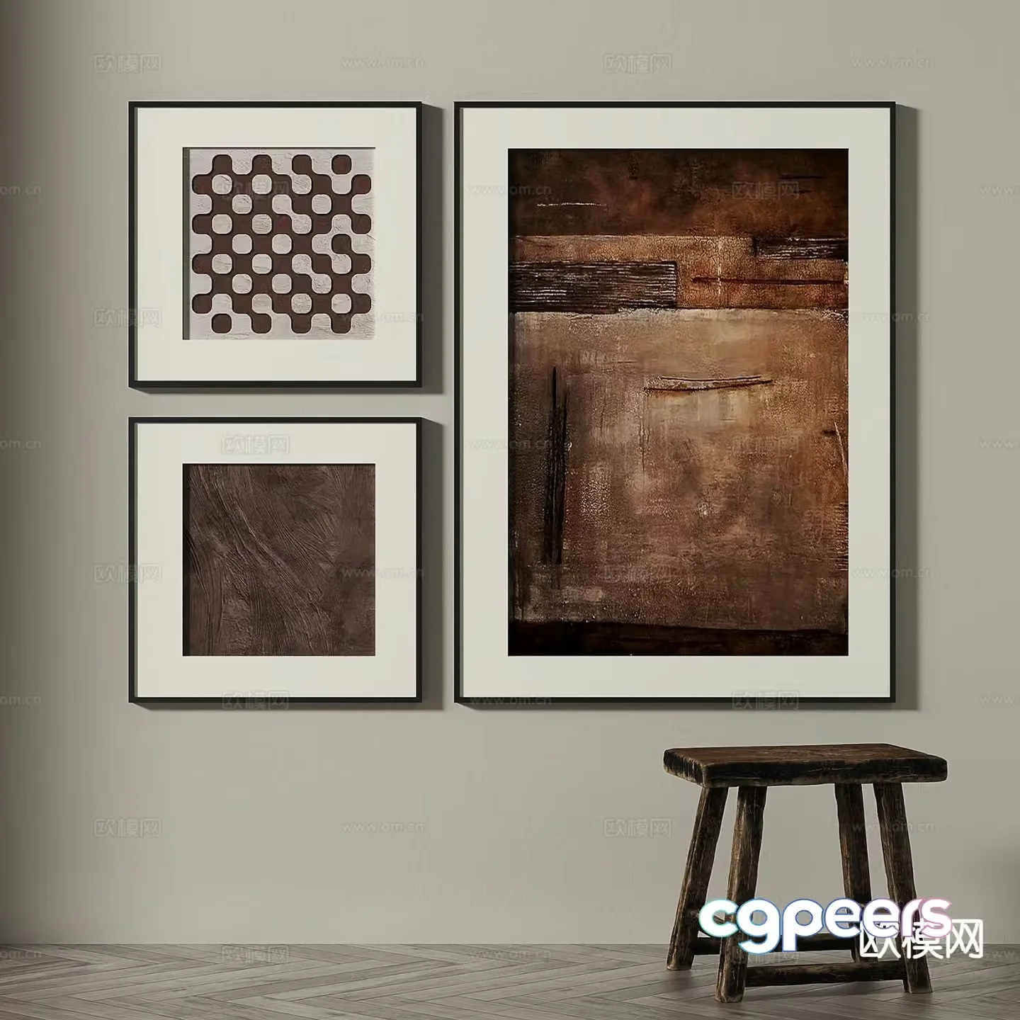 Wabi-sabi art painting texture painting decorative painting 3d model