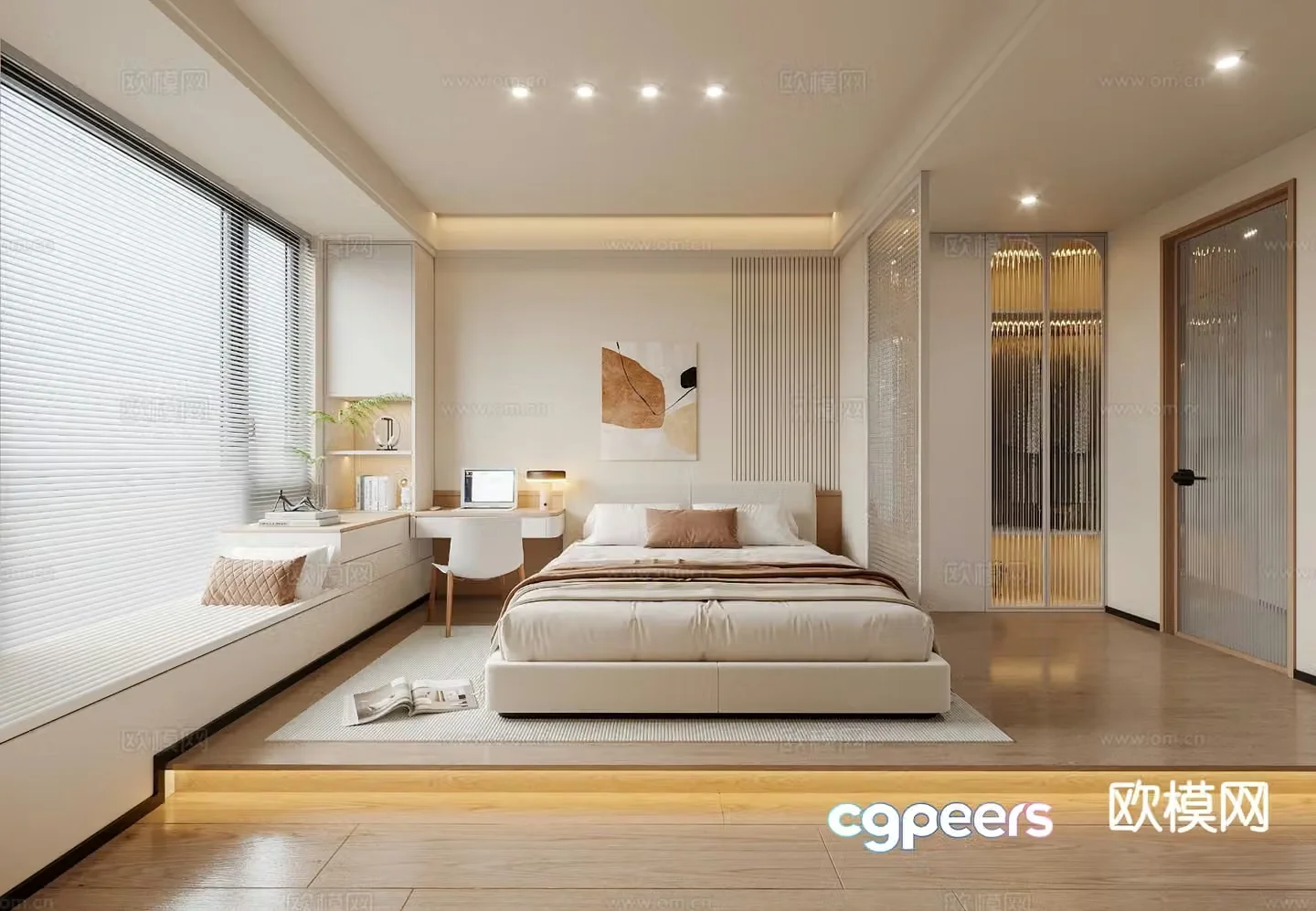 Cream style bedroom master bedroom 3d model