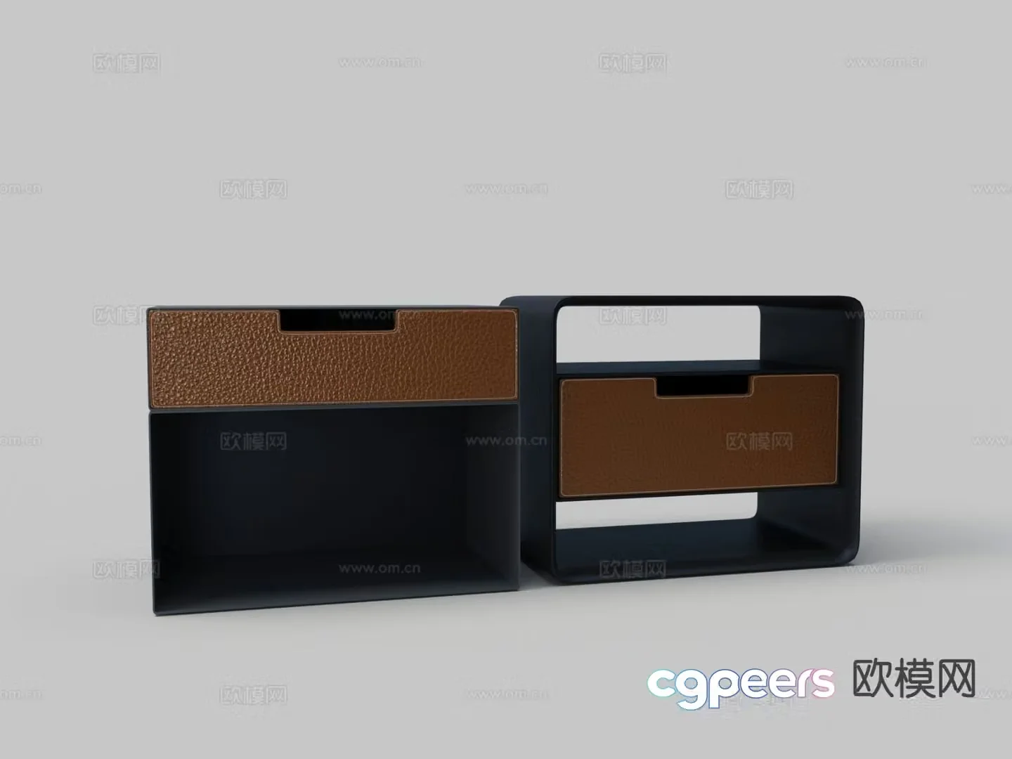 Modern leather bedside table 3d model