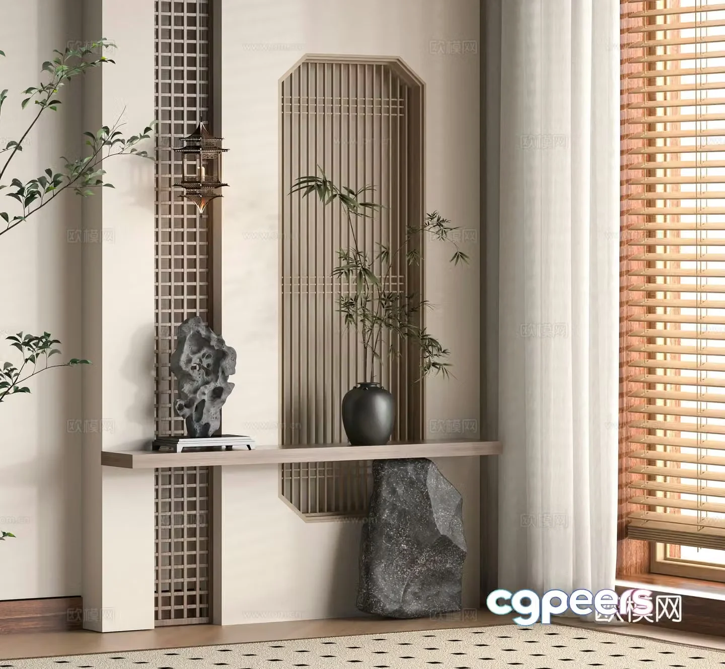 New Chinese style entrance 3D model