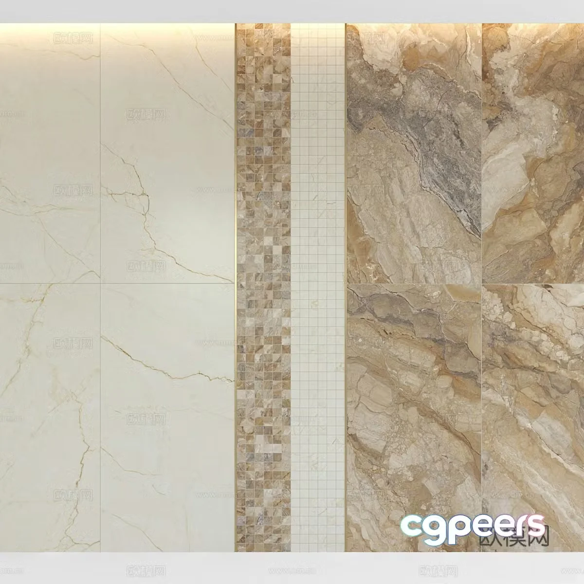 Modern Italian rock slab marble PU stone 3d model