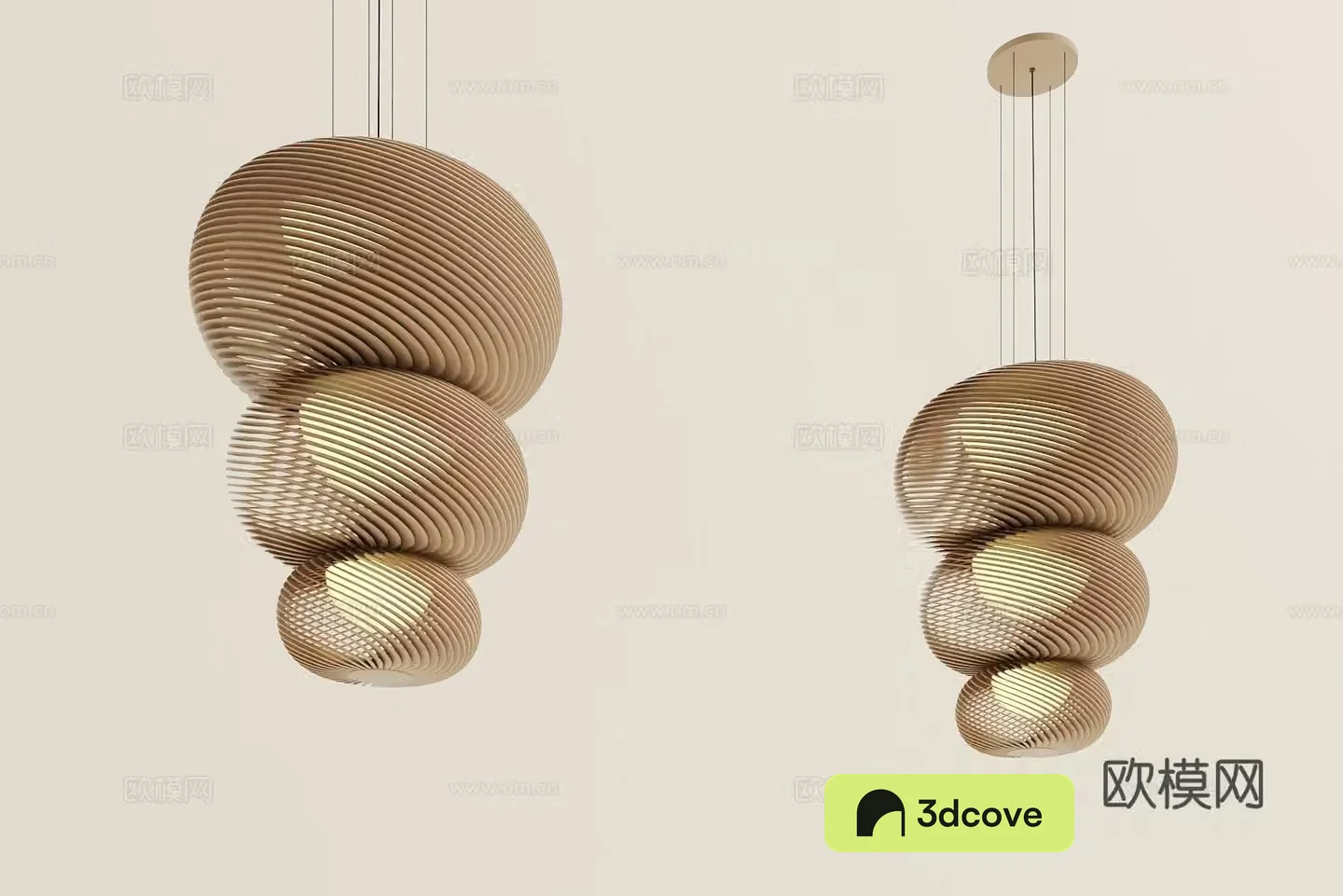 New Chinese style chandelier wooden grille chandelier