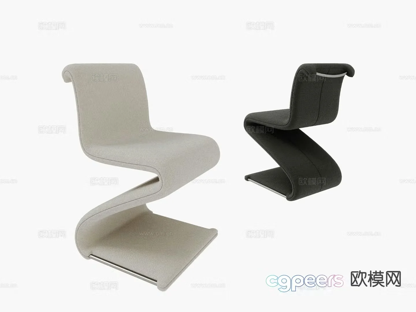 Modern single chair dining chair 3d model