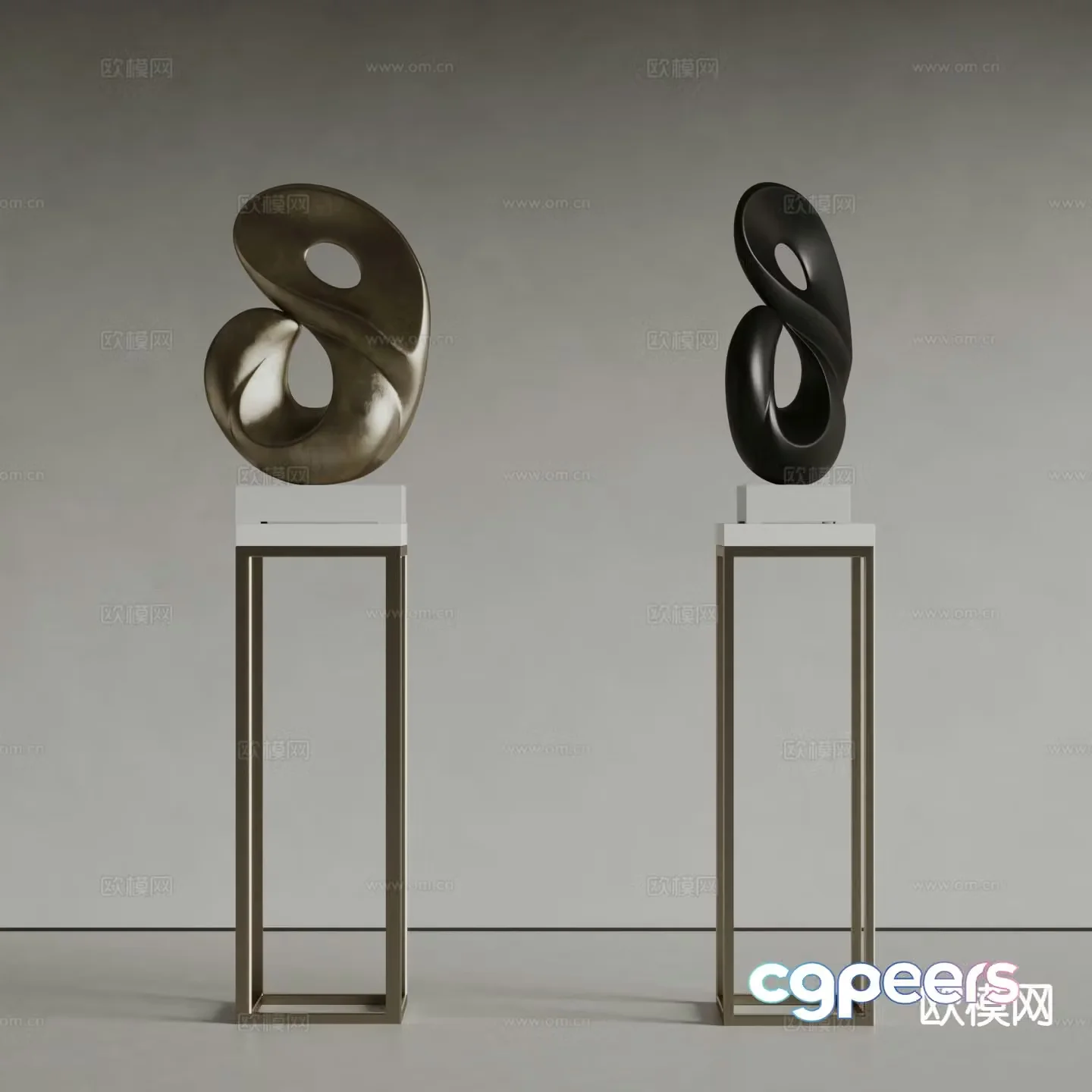 Metal sculpture art ornament 3d model