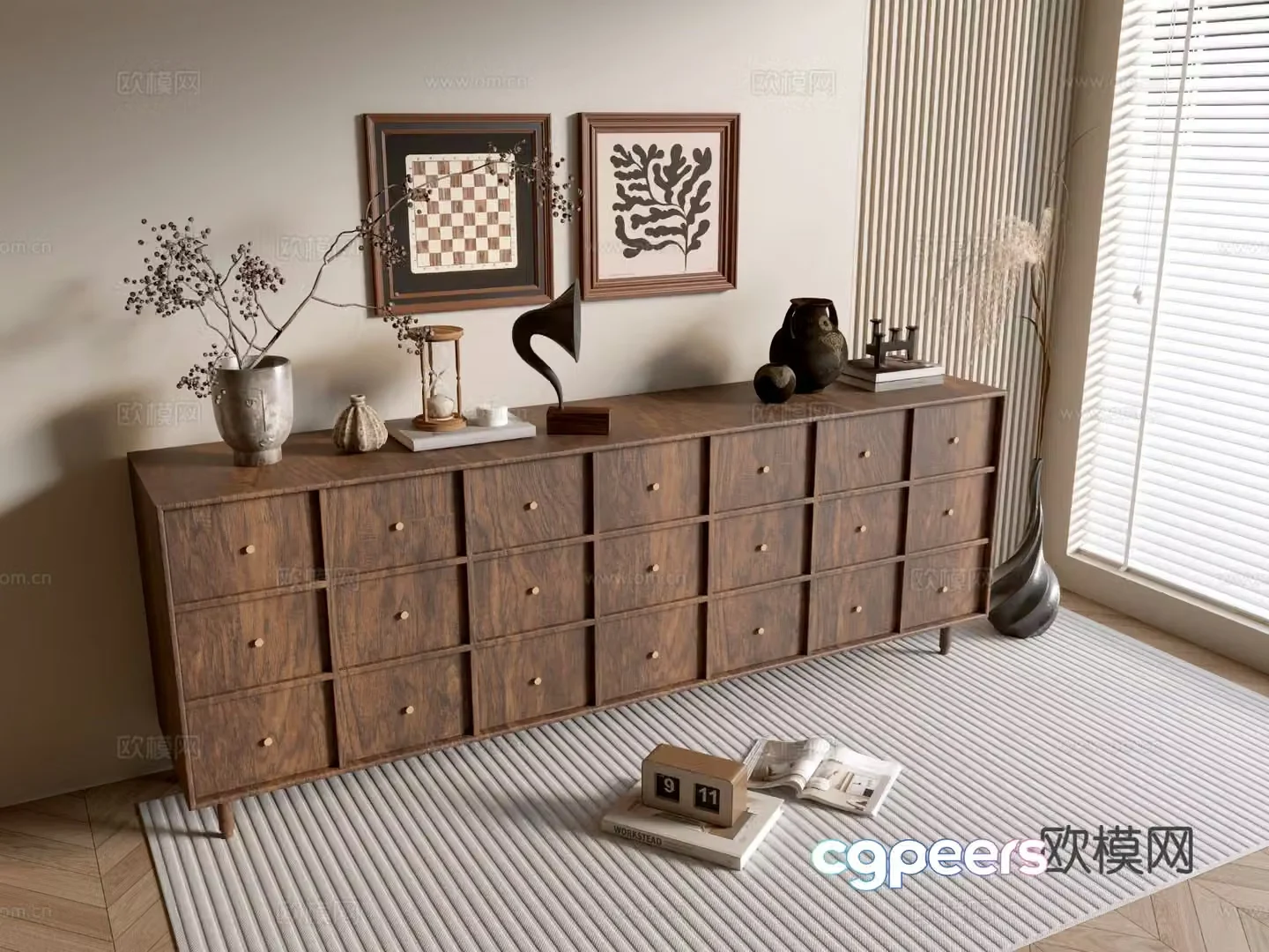 Medieval style entrance cabinet 3D model