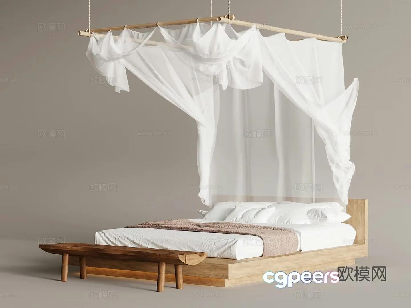 Double bed Jijifeng double bed Mantan 3D model