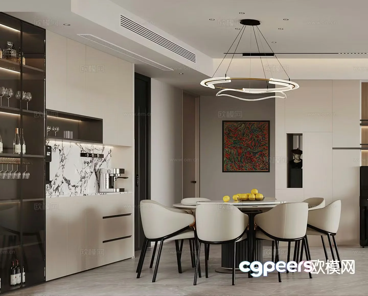 Modern restaurant 3d model