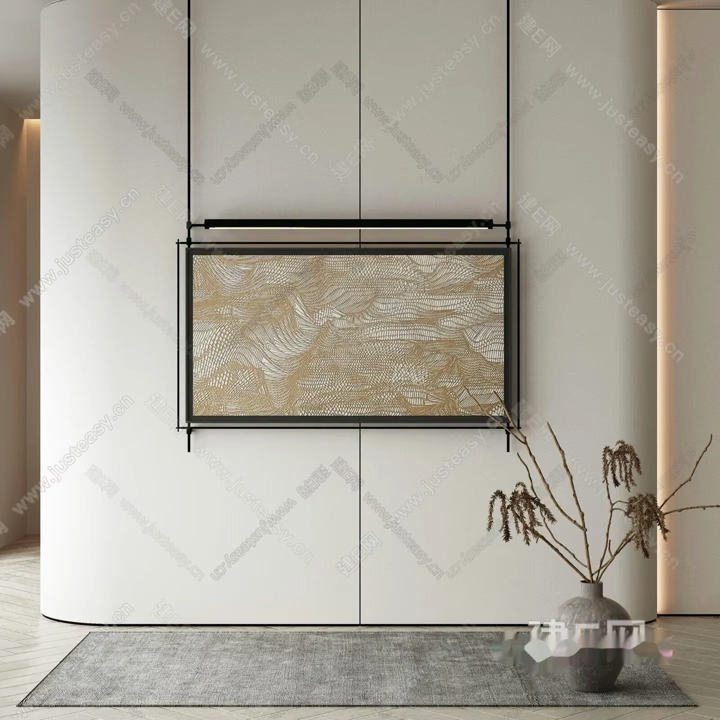 Modern Minimalist Decor 3D Model – 16569 – VRAY Render