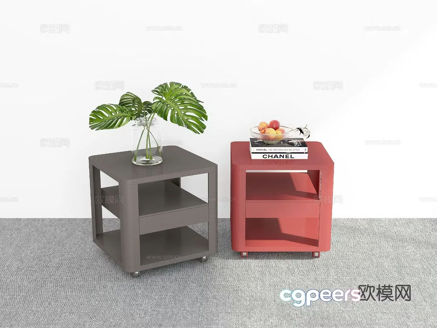 Modern bedside table 3d model