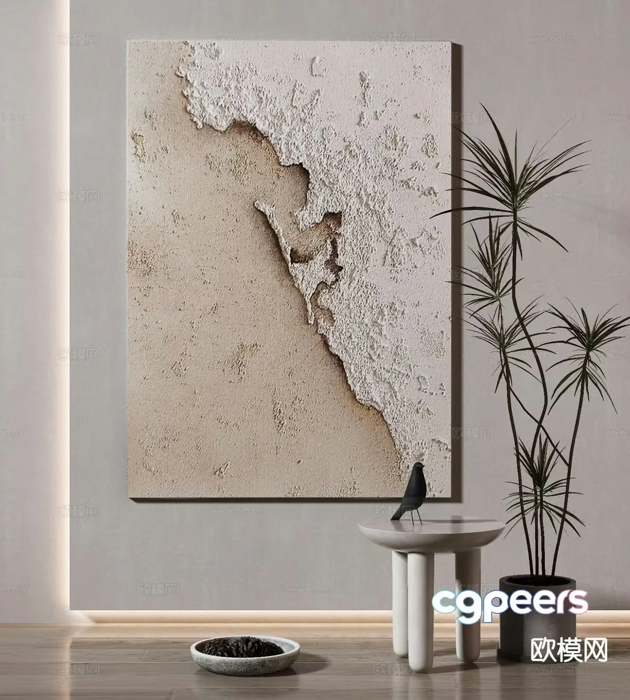 Modern decorative painting texture painting abstract painting 3d model