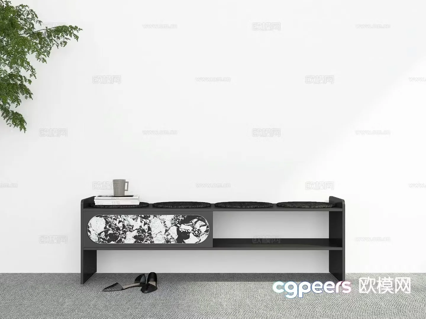 Modern shoe replacement stool porch stool shoe rack stool bench 3d model