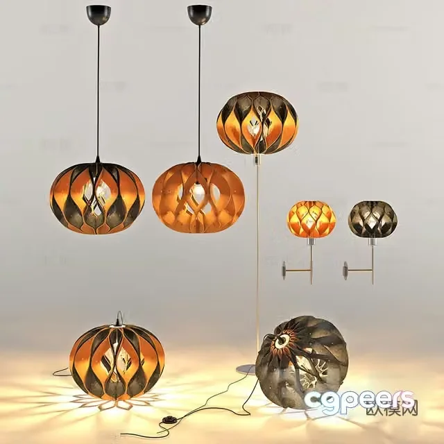 Postmodern pumpkin lantern combination 3D model