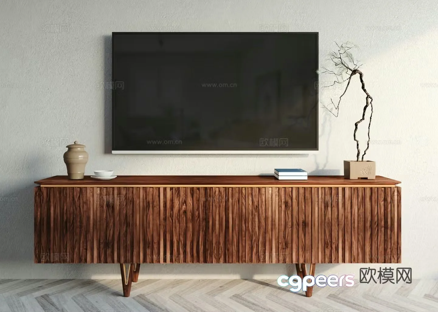 New Chinese TV cabinet ornament combination 3D model