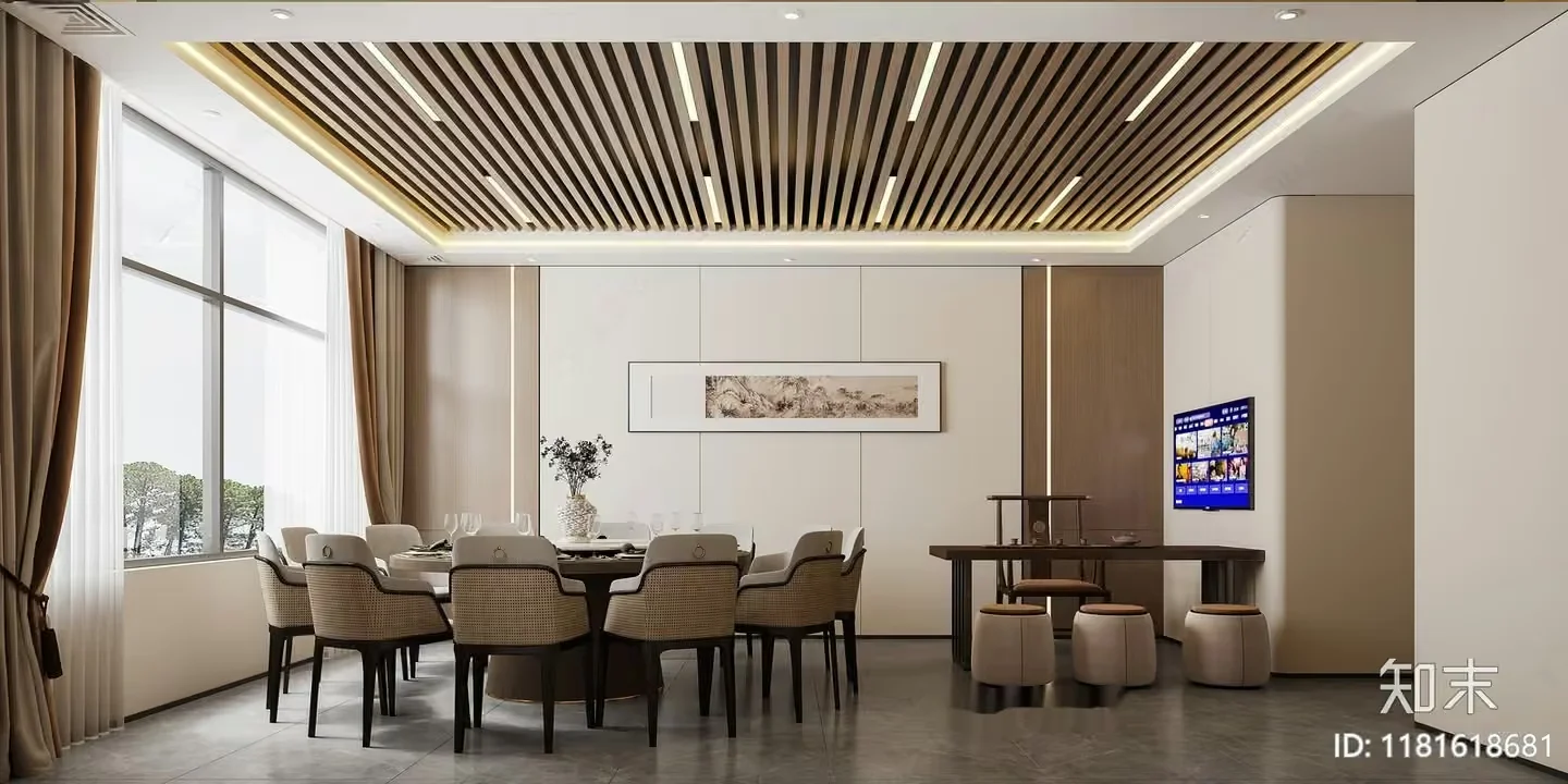 Modern Dining Room 3D Model – 2318 – VRAY Render