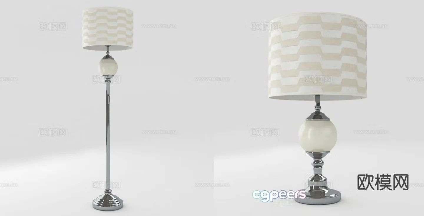 Simple European floor lamp 3d model