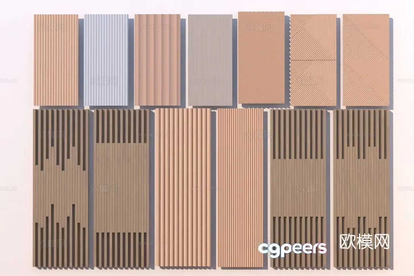 Modern background wall decorative panel wainscot 3D model