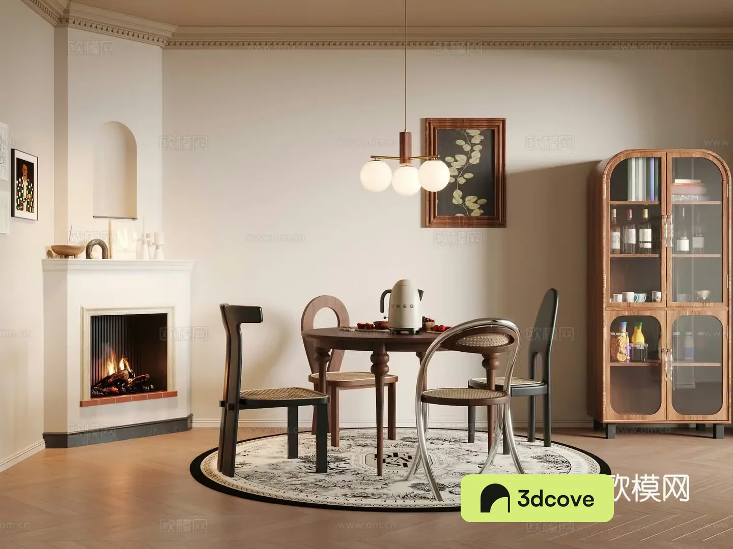 French medieval restaurant dining table and chair combination