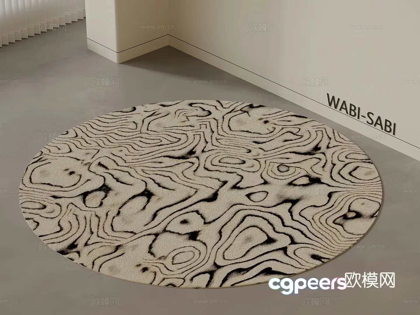 Modern medieval round carpet 3d model