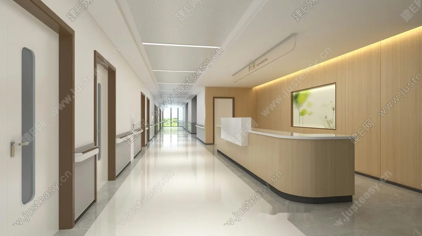 A Hospital Corridor 3D Model – 8130 – VRAY Render