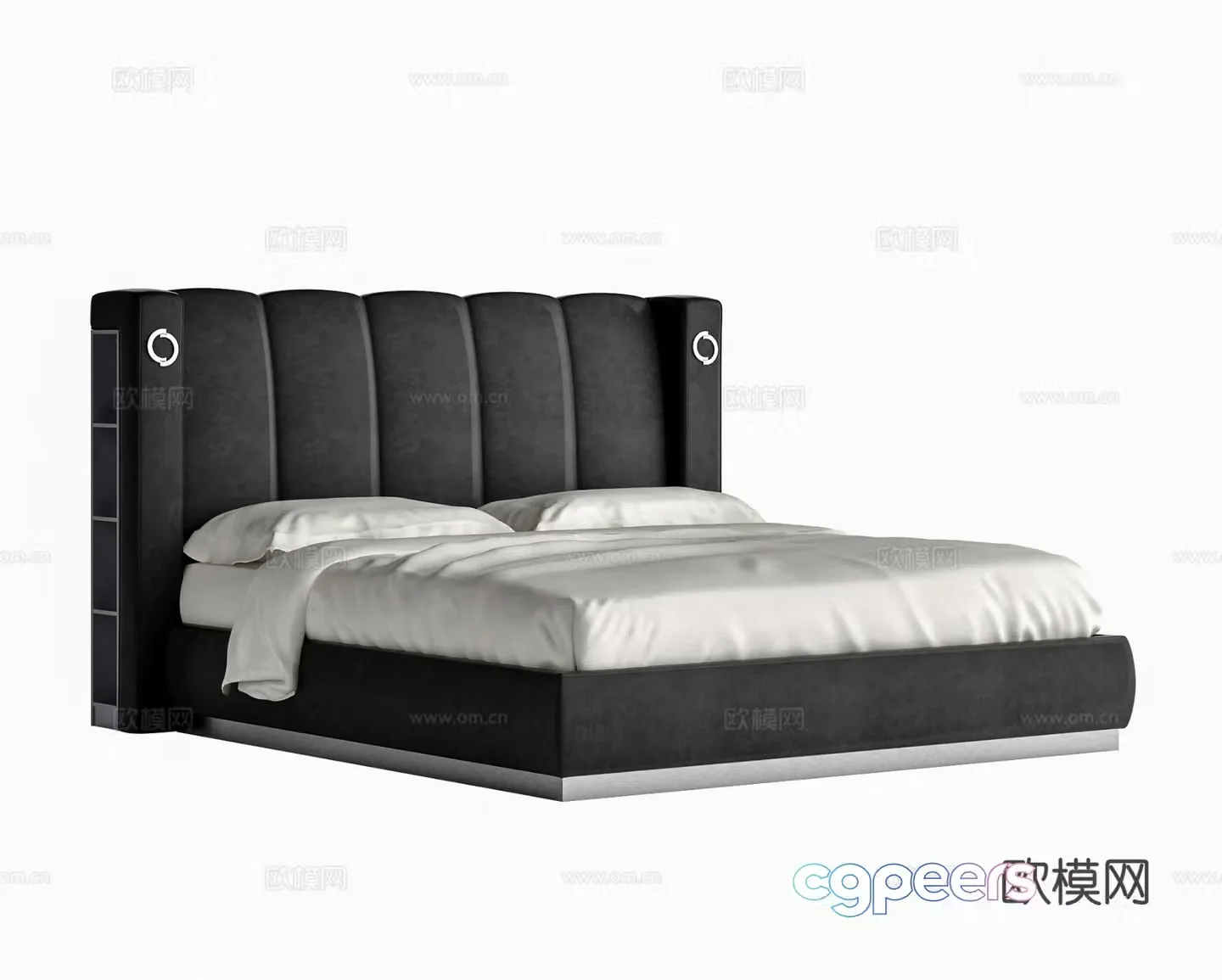 Modern double bed 3d model