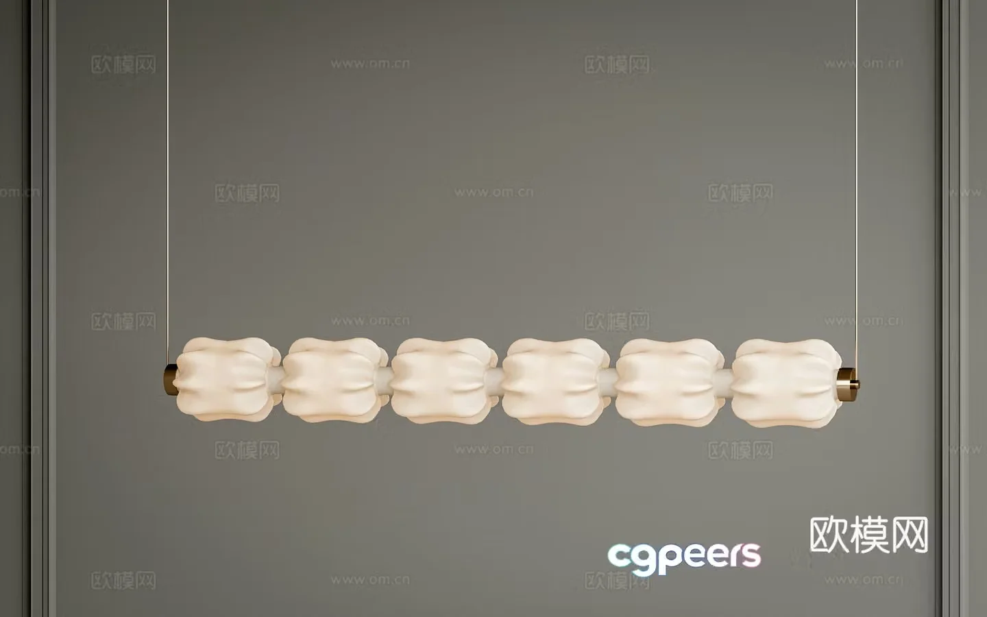 Creamy wind chandelier 3d model