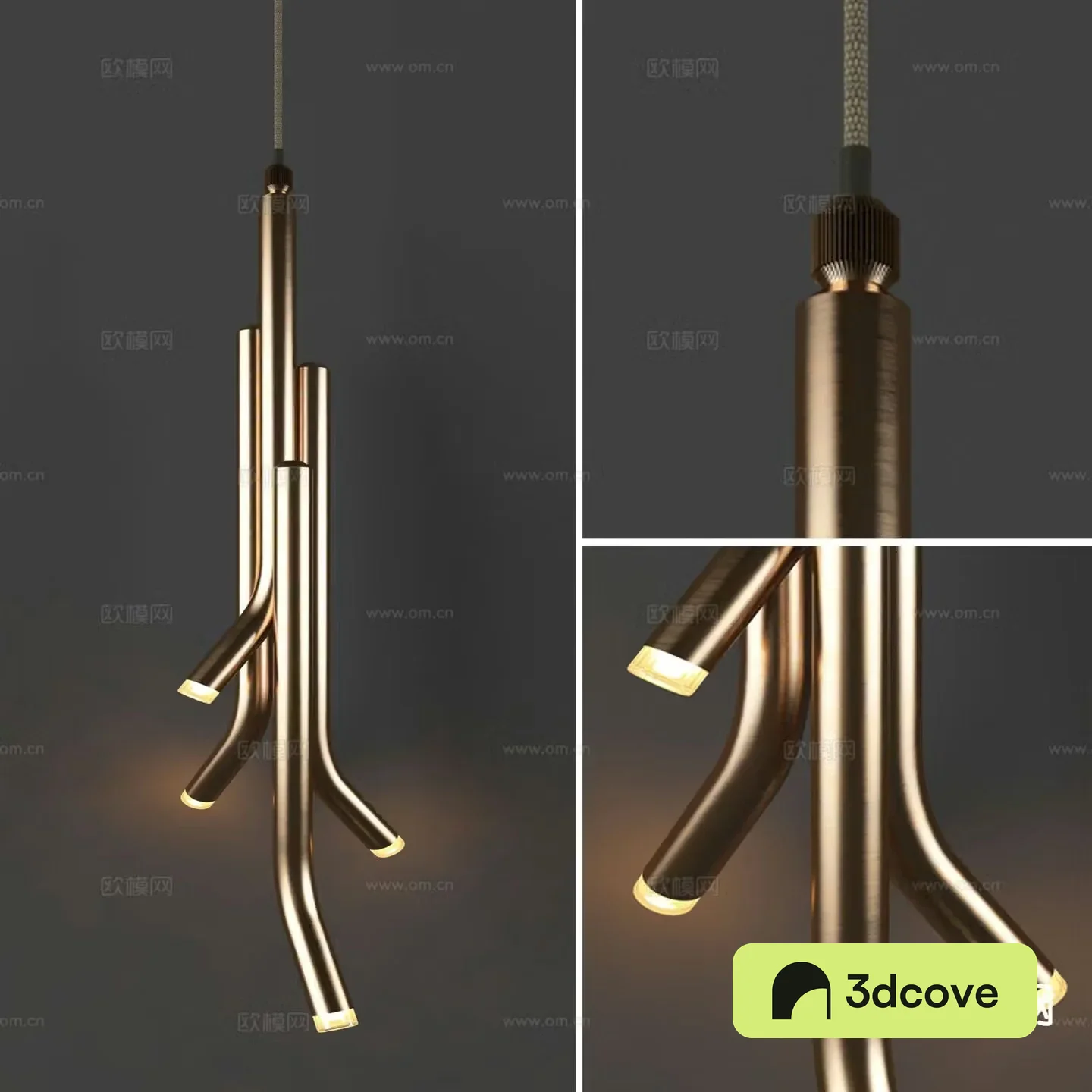 Nordic strip chandelier metal chandelier
