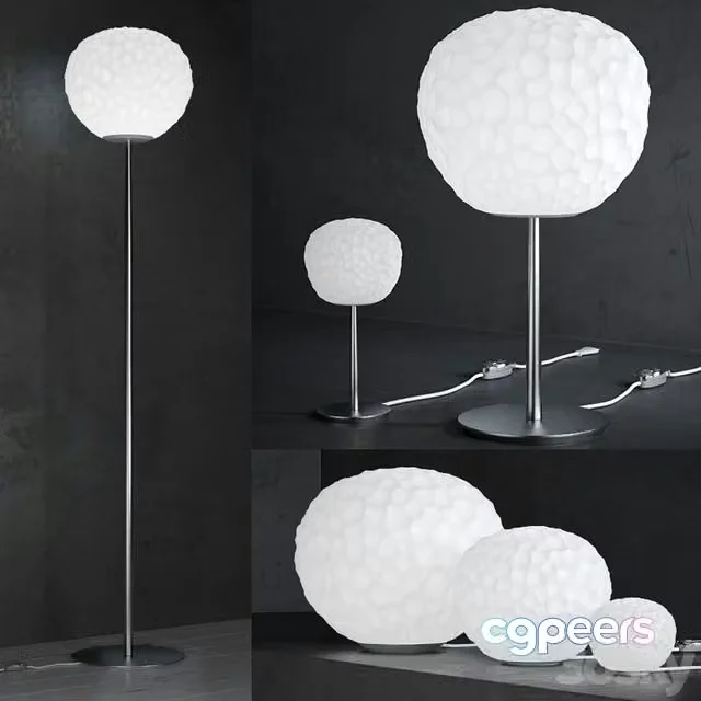 3ds Max Free – Meteorite lamp – floor and table collection
