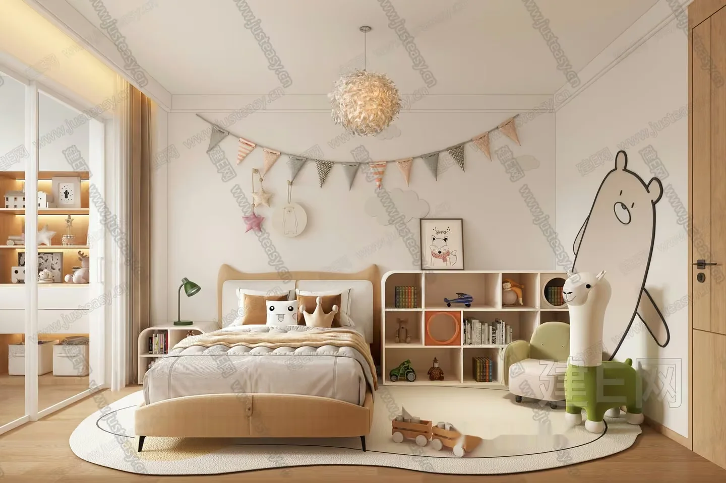 Cozy Children’S Bedroom 3D Model – 720 – VRAY Render