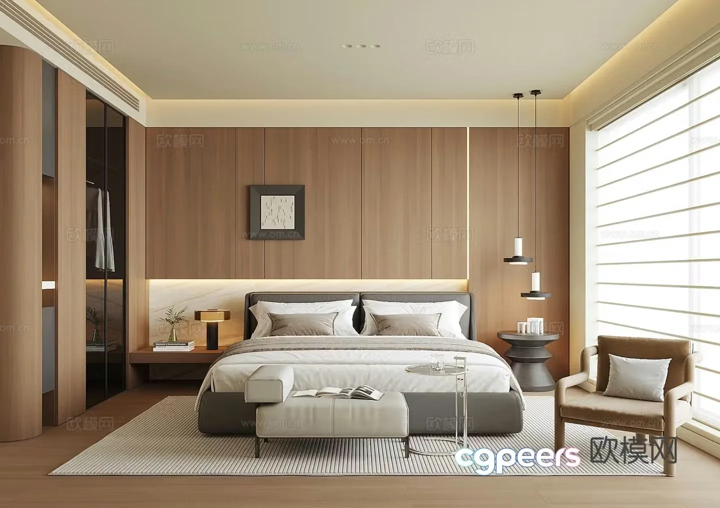 Modern home bedroom master bedroom 3d model