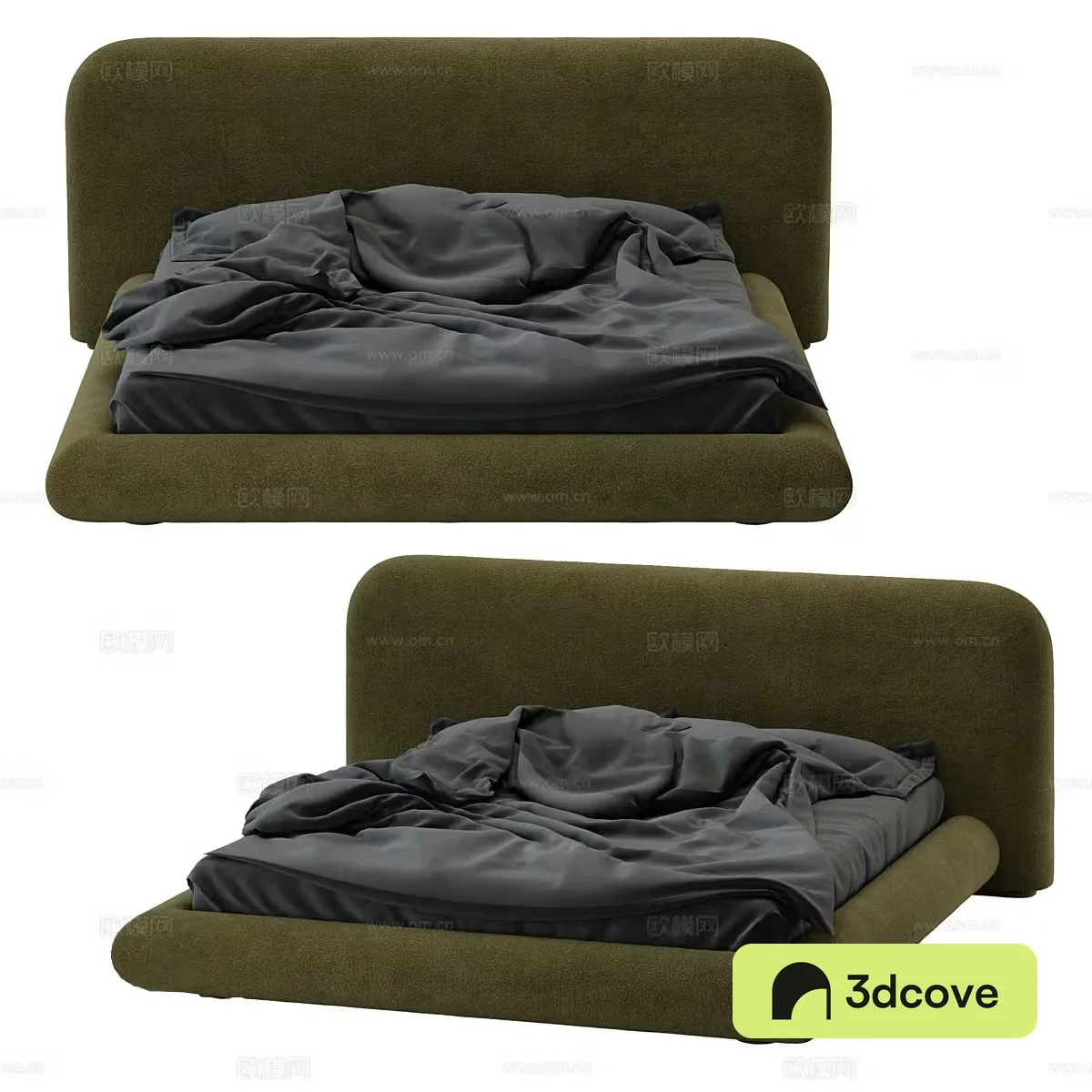Modern simple double bed Simple bed Bedroom bed Pillow