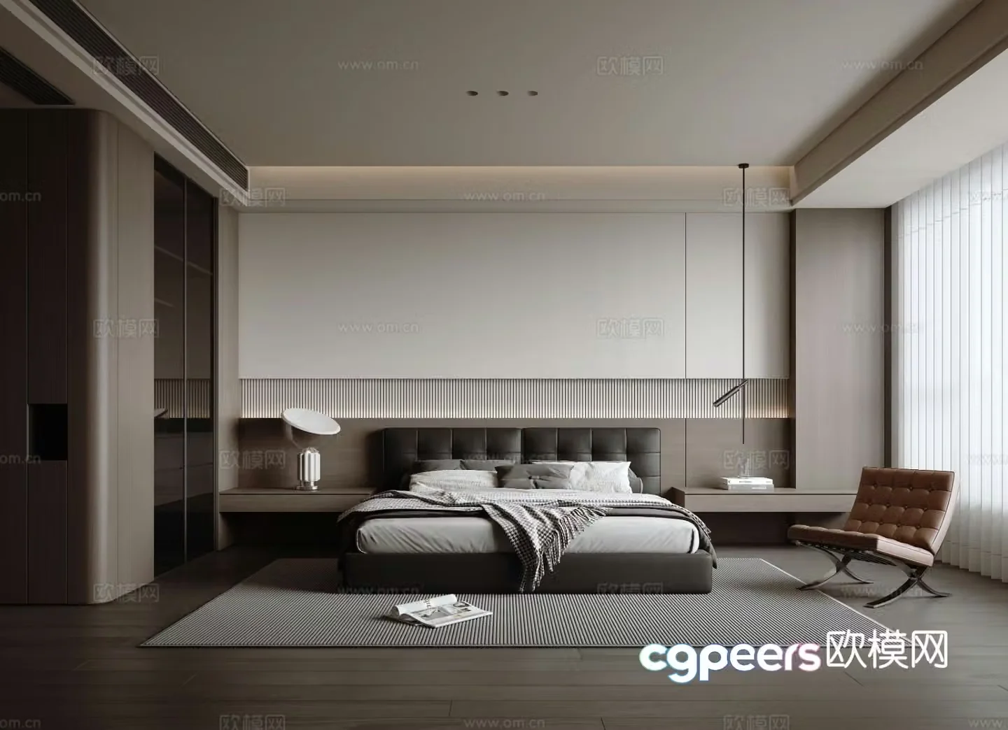 Italian style bedroom master bedroom 3d model