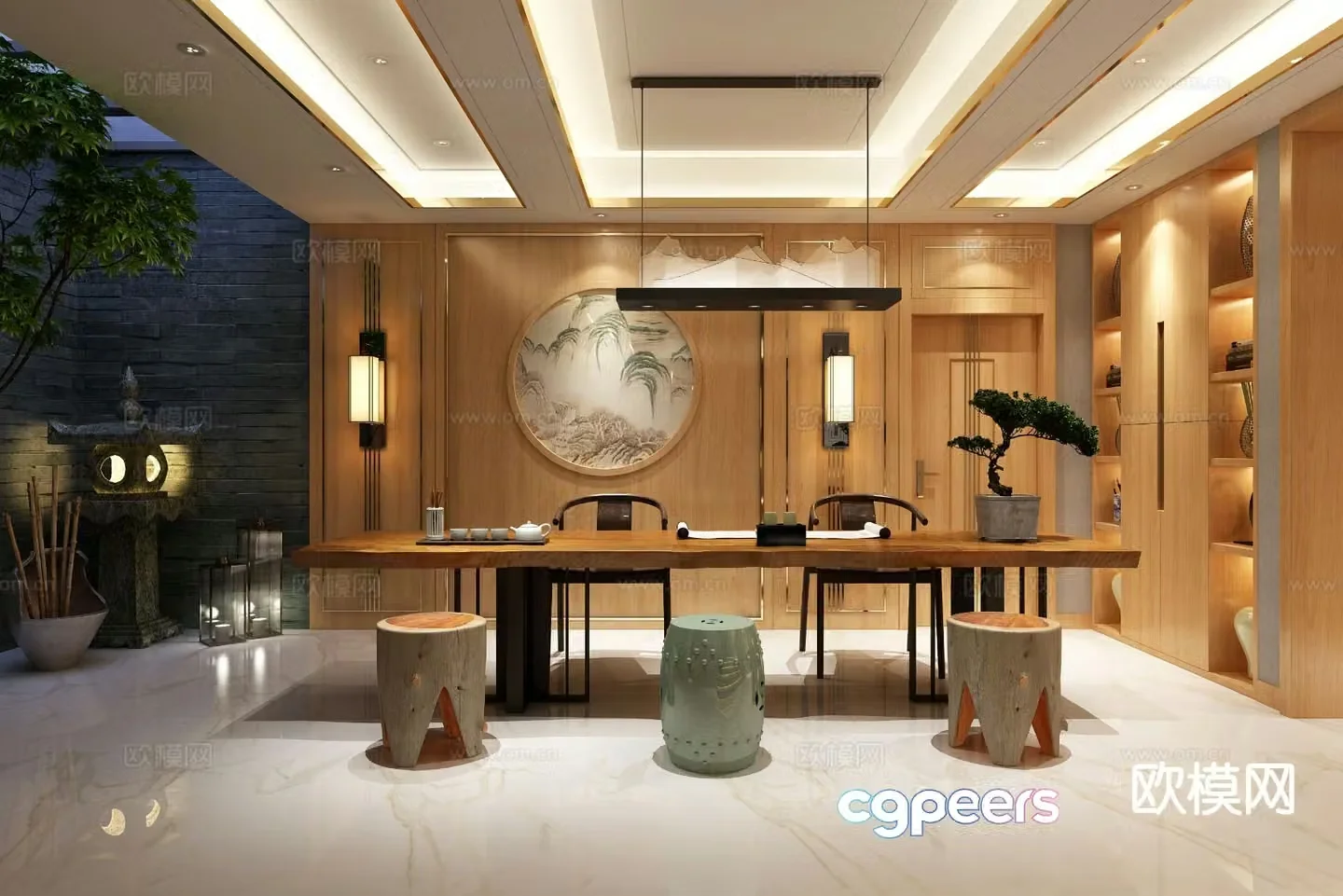 New Chinese tea room 3d model