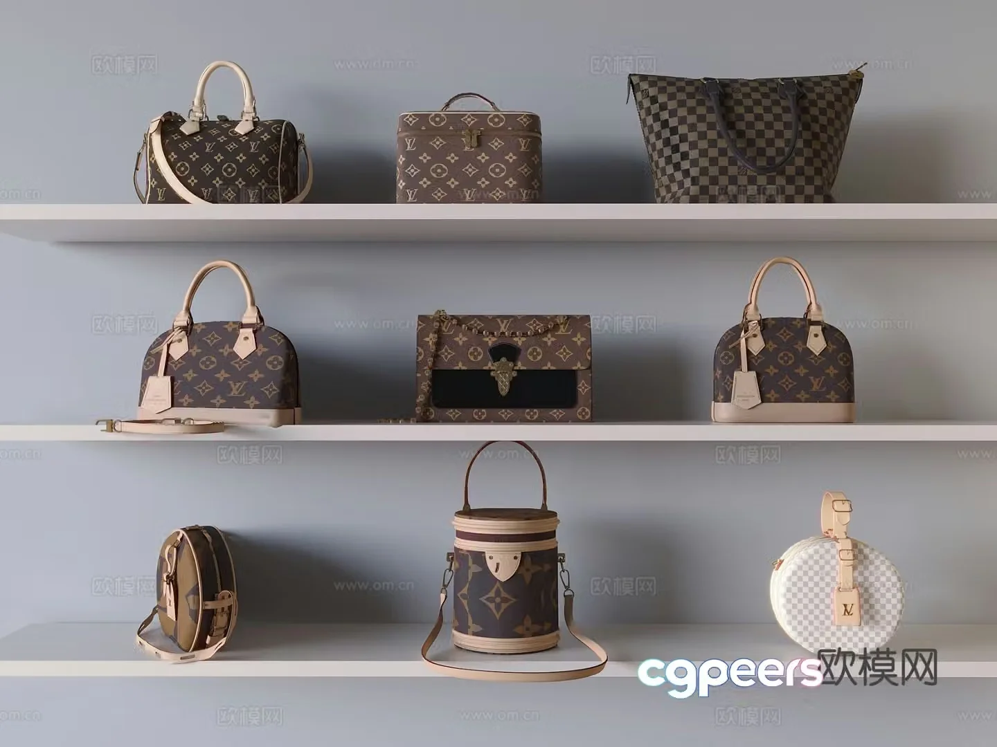 Bags luggage handbags shoulder bags crossbody bags bucket bags 3d model