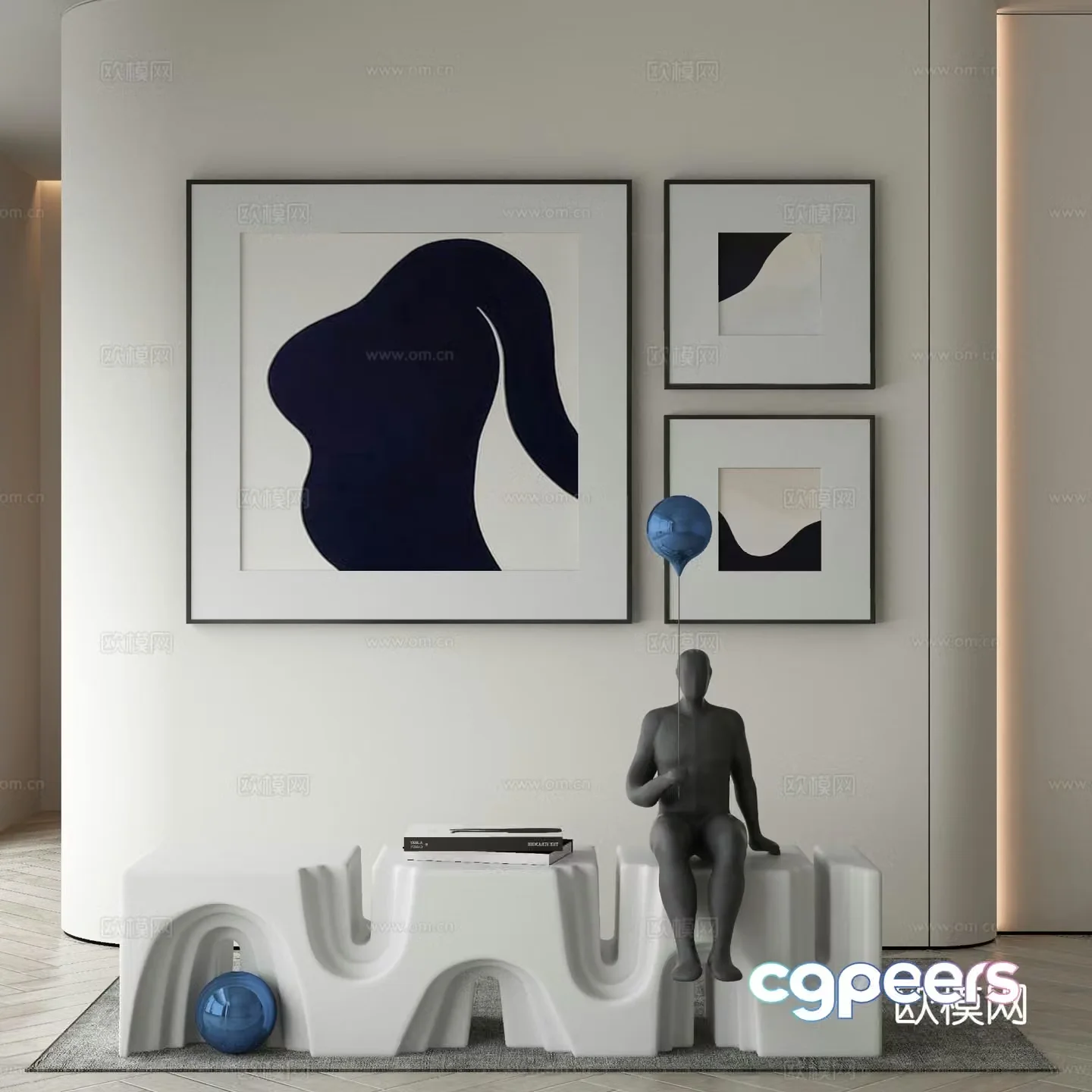 Wasabi hanging painting oil painting 3d model