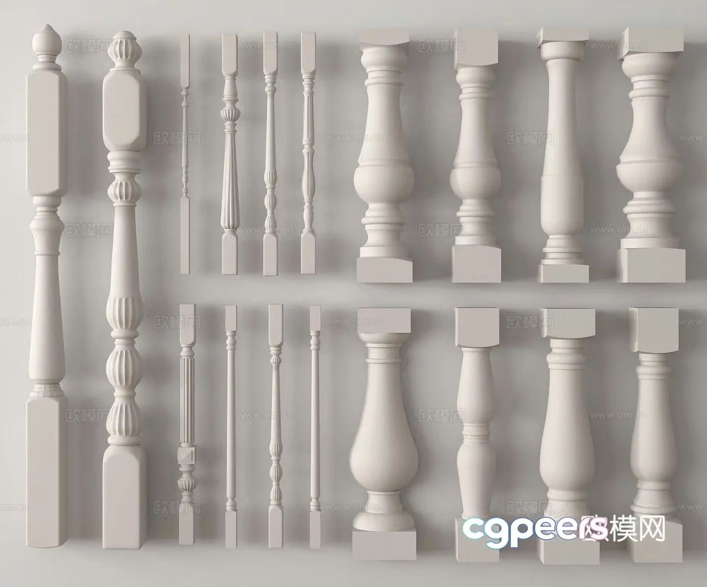Gypsum column aphrodisiac column railing column stair column 3D model