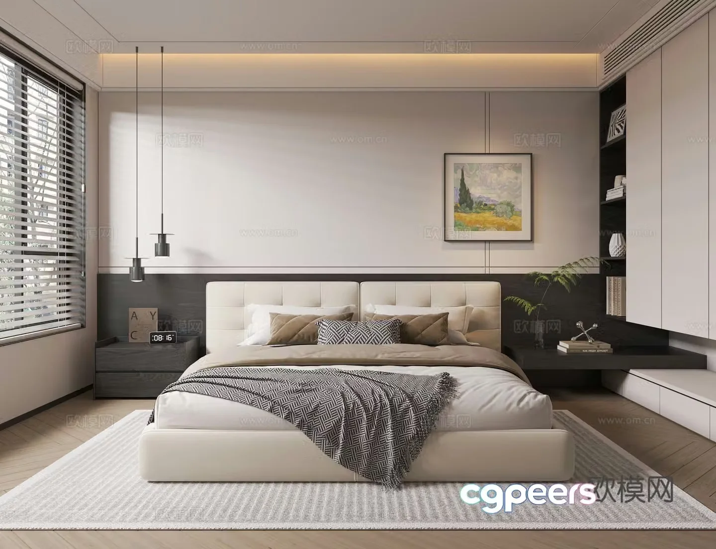 Modern bedroom master bedroom 3d model