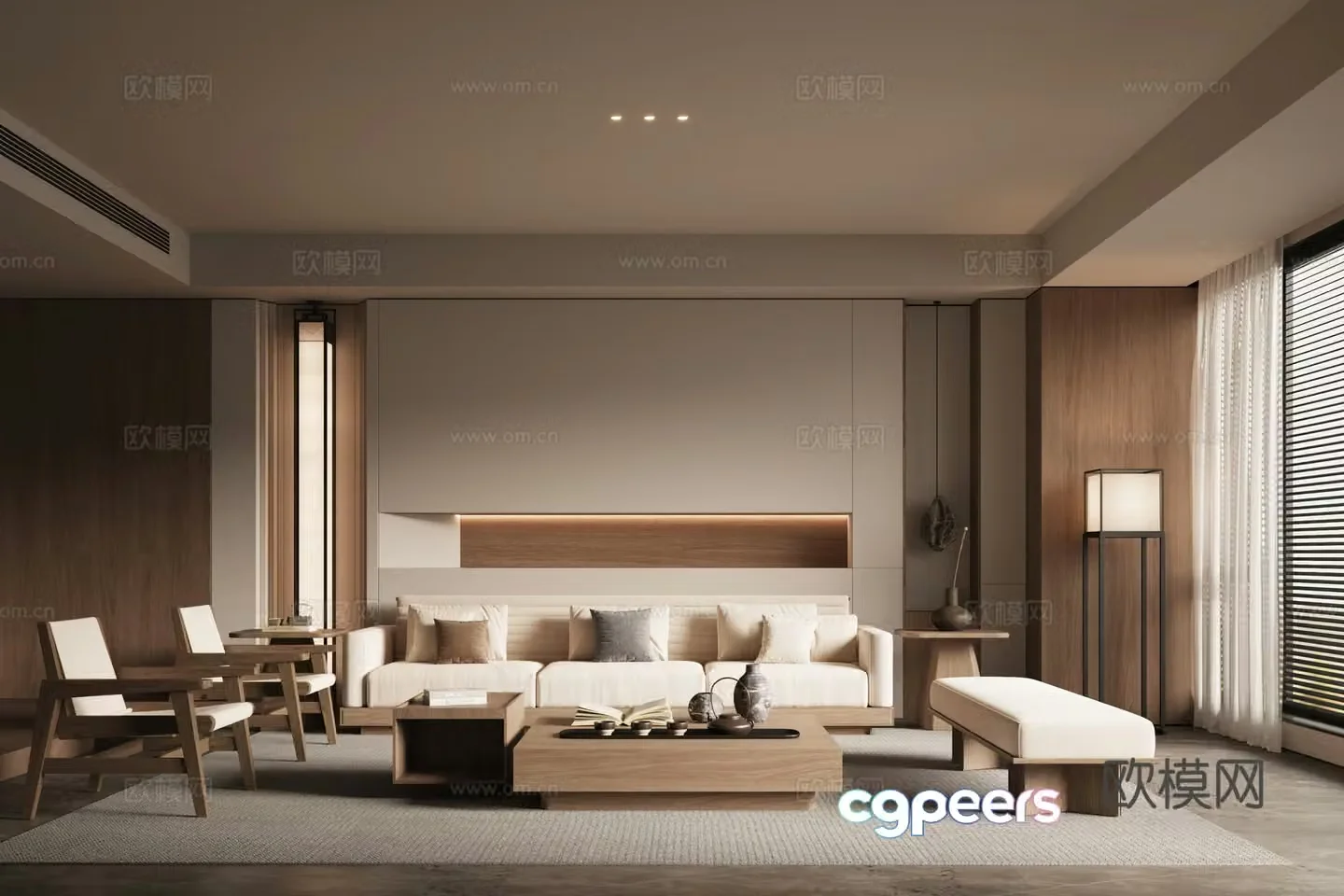 New Chinese Song style living room 3D model