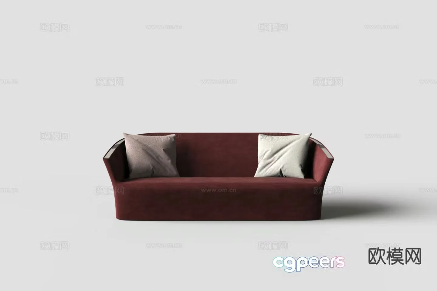Double sofa upholstered sofa 3d model