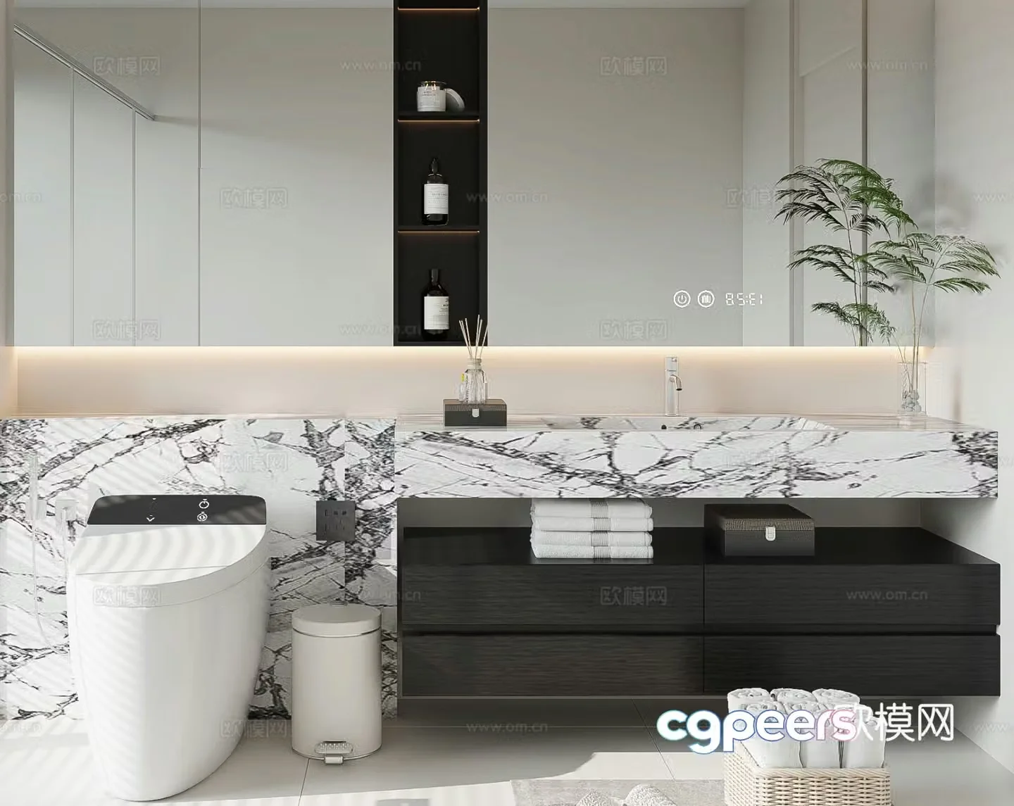Modern bathroom cabinet bathroom cabinet 3d model