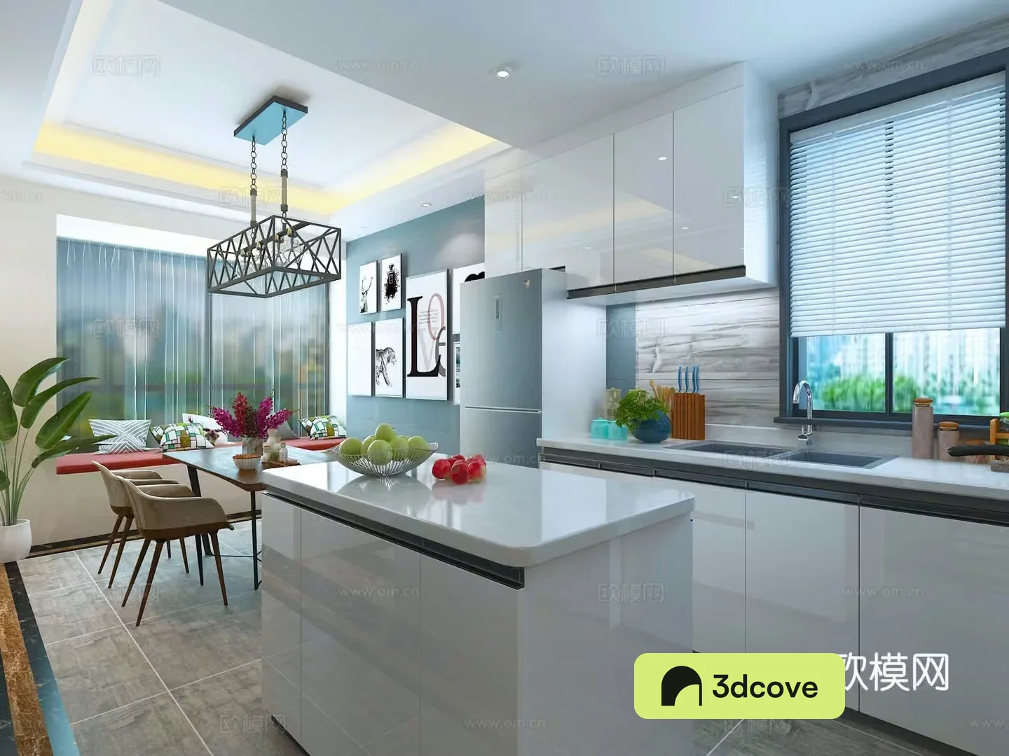 Modern duplex living room hanging painting chandeliers washing pond sofa coffee table