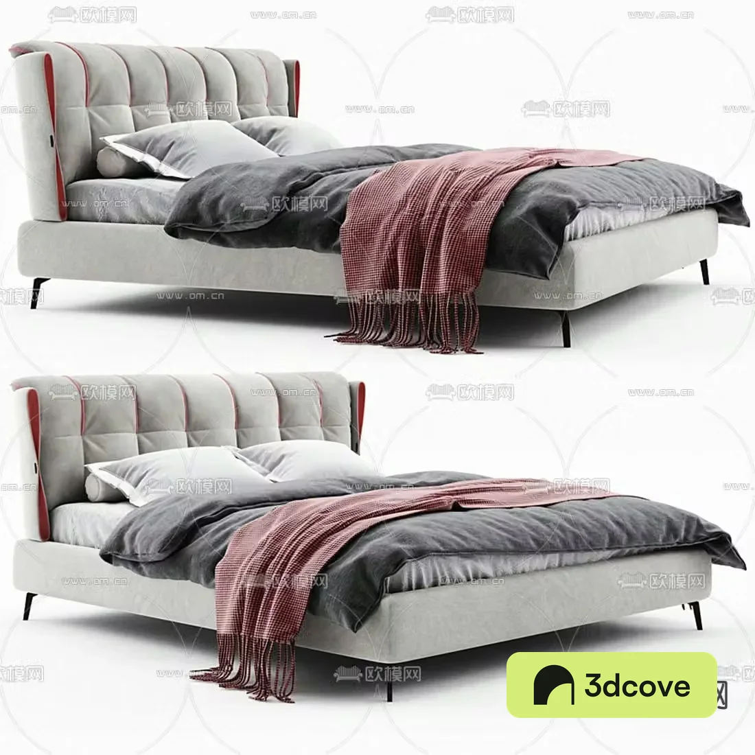 Natuzzi modern fabric double bed