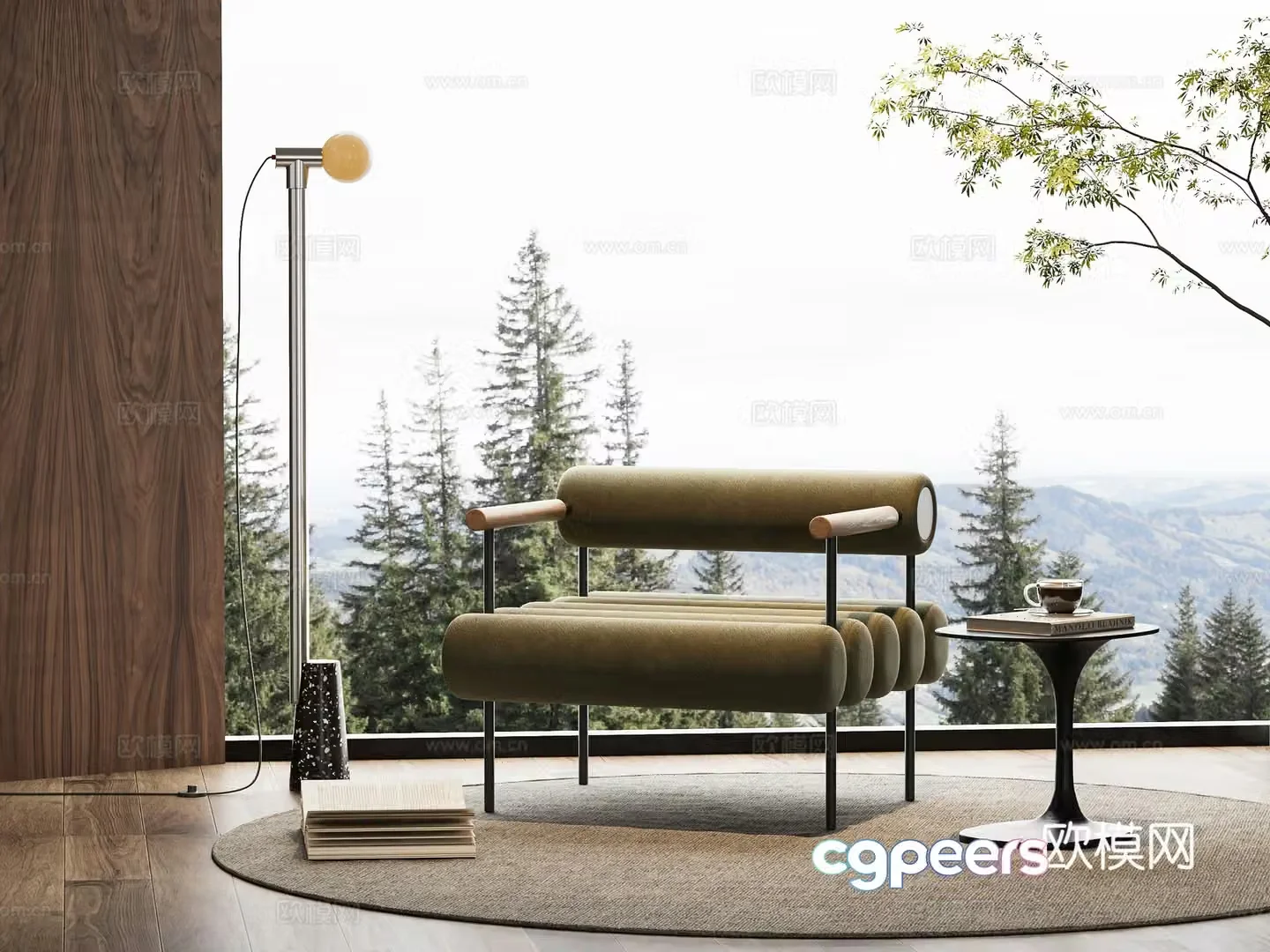 Modern casual chair single chair single sofa 3d model