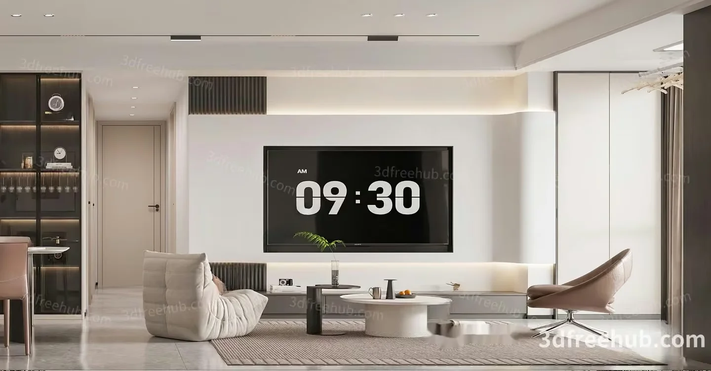 Modern Living Room 3D Model – 20467 – VRAY Render