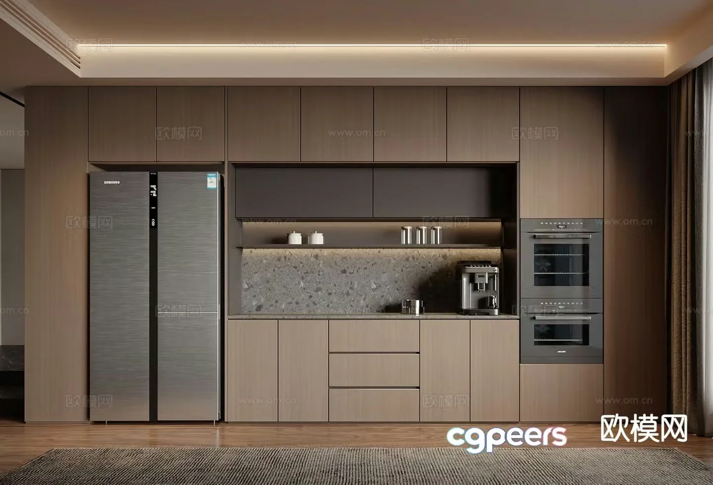 Modern sideboard western kitchen 3d model