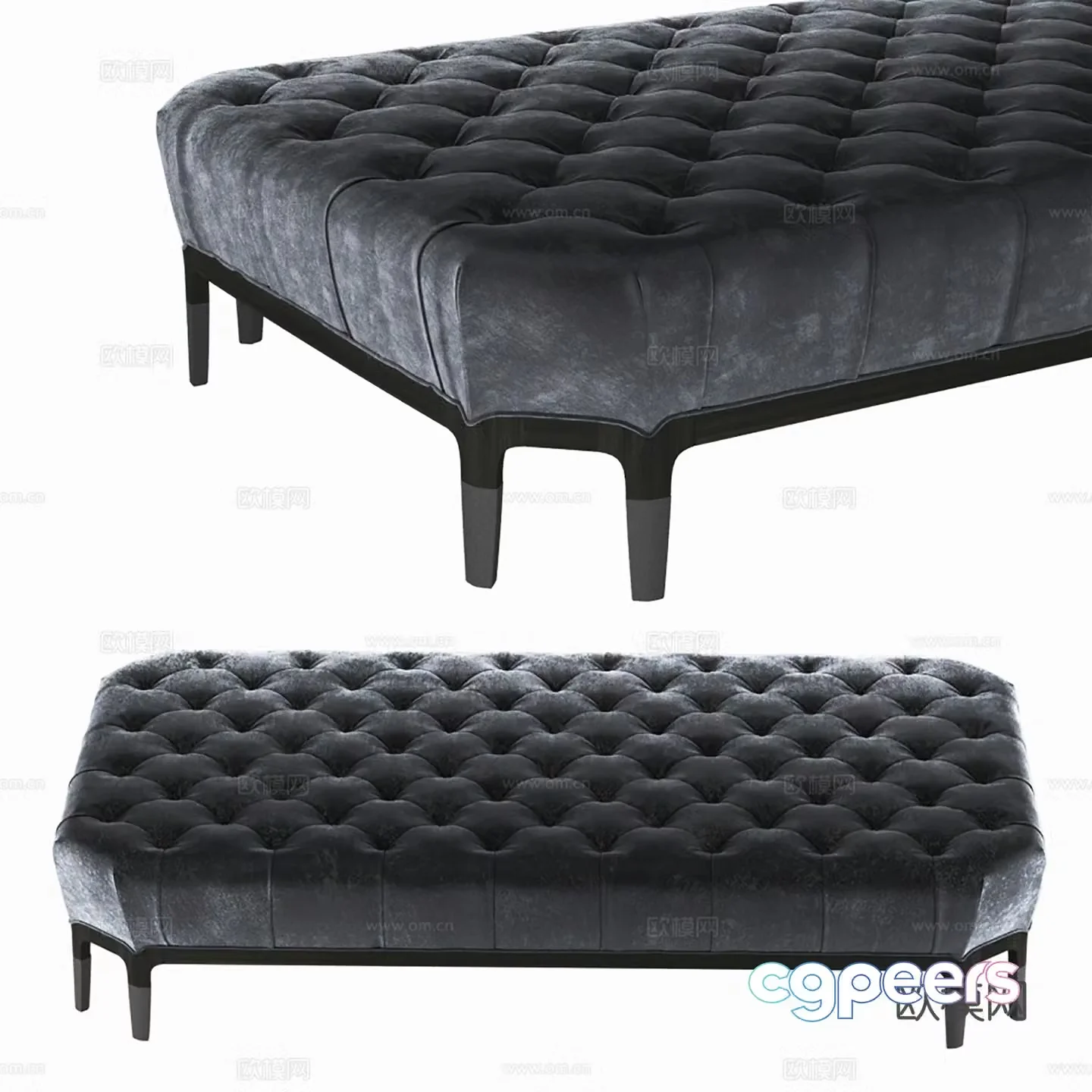 Modern bed stool sofa stool shoe change stool 3d model