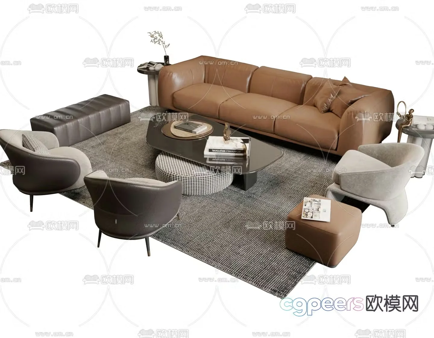 Modern sectional sofa 3d model