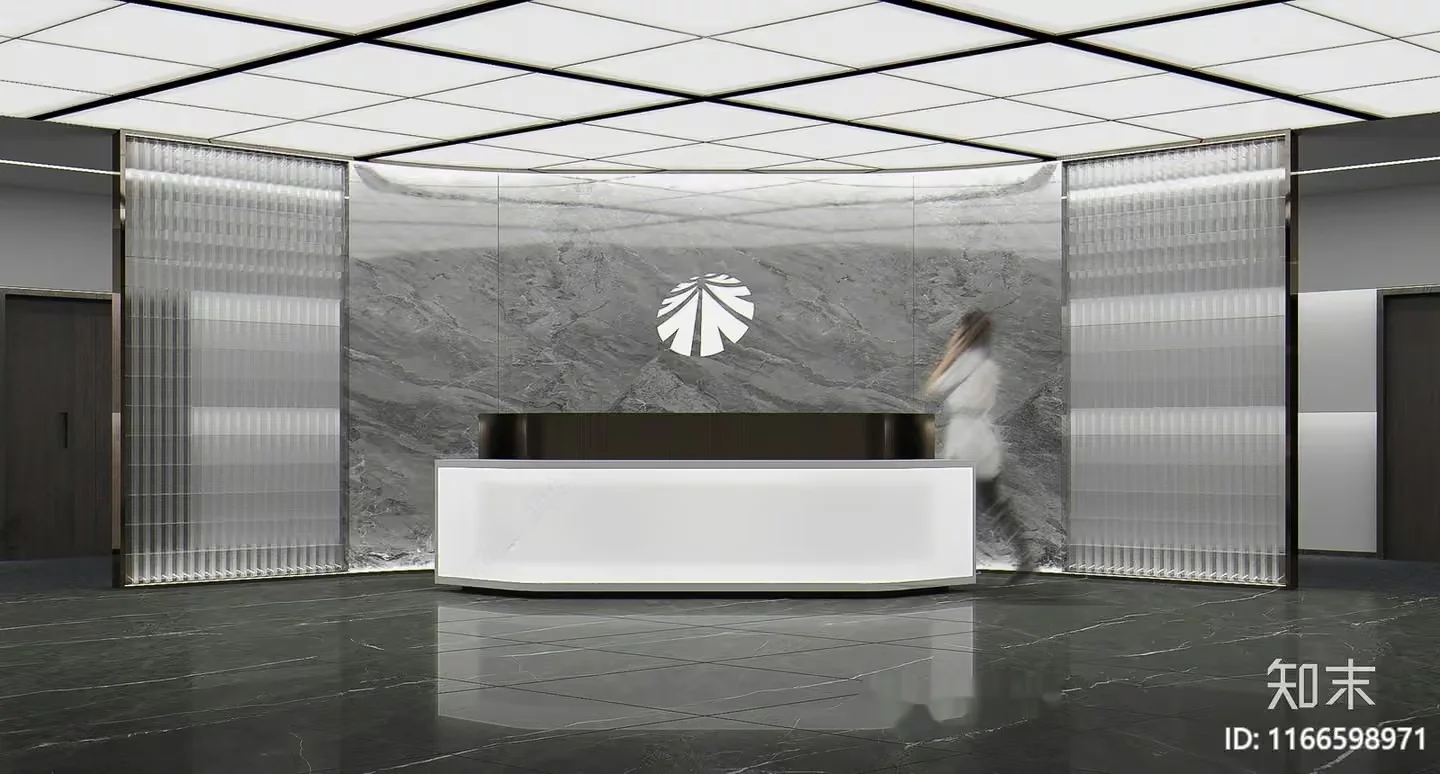 Modern Office Reception 3D Model – 5164 – VRAY Render